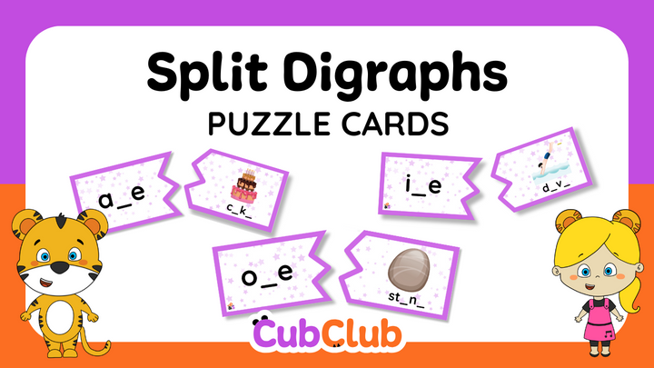 Split Digraphs Puzzle Cards