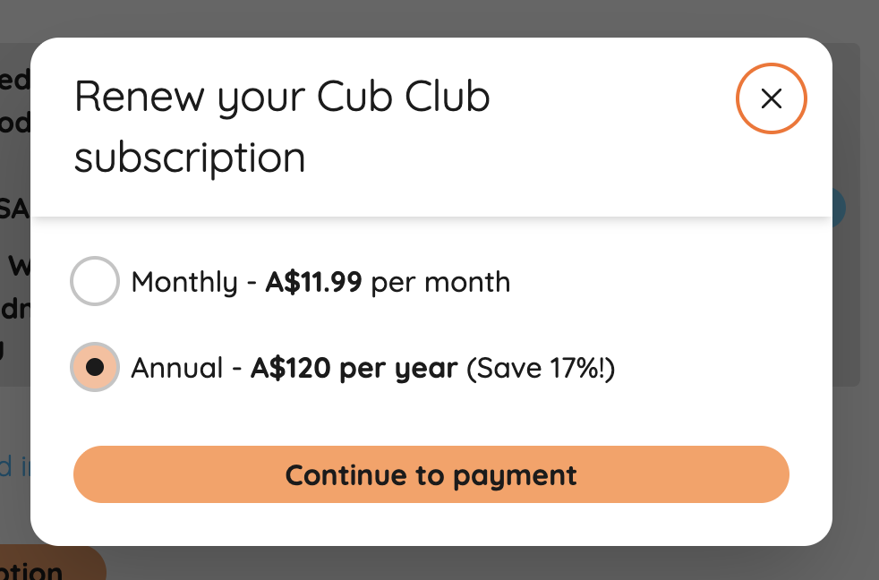 Renew a cancelled subscription 2